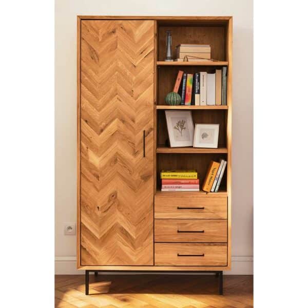 Basilicana Wildeiche Schrank massiv im Skandi Design 176 cm hoch - 97 cm breit