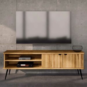 Basilicana TV Sideboard Wildeiche geölt 180 cm breit Metallgriffen