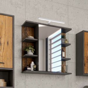 Möbel4Life Bad Spiegelschrank im Industrie und Loft Stil 60 cm breit
