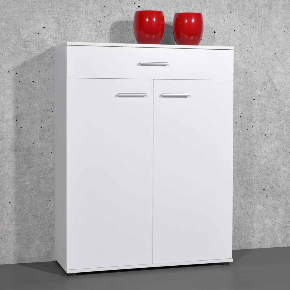 Möbel Exclusive Garderoben Schuhschrank in Weiß 120 cm hoch