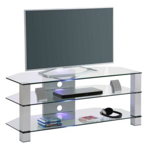 Müllermöbel TV Tisch aus Sicherheitsglas Metall