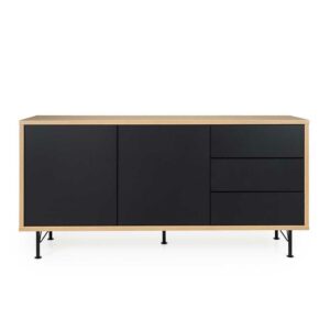 Doncosmo Design Sideboard in Schwarz und Eiche modern