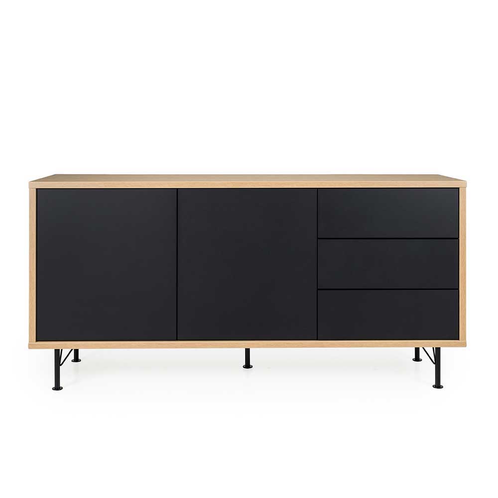 Doncosmo Design Sideboard in Schwarz und Eiche modern