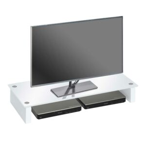 Müllermöbel TV Tisch aus Weißglas niedrig