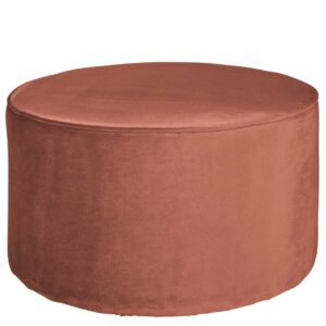 Basilicana Samt Sitzpouf in Altrosa runder Form