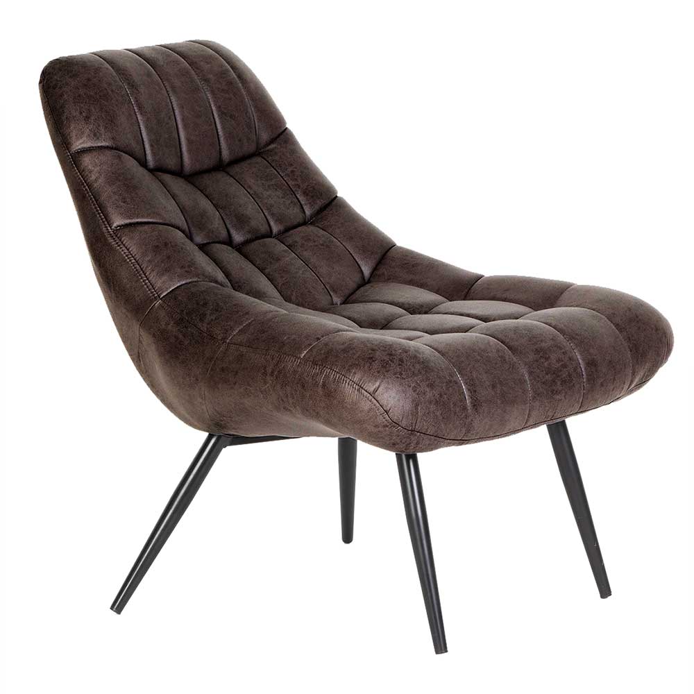 Rodario Retro Lounge Sessel aus Vintage Kunstleder Vierfußgestell aus Metall