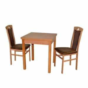 Möbel4Life Esstischgruppe mit zwei Sitzplätzen Buchefarben & Braun (dreiteilig)