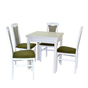 Möbel4Life 5-teilige Sitzgruppe in Weiß lackiert Grün (fünfteilig)