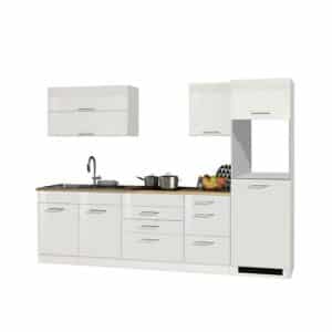 Star Möbel Hochglanz Einbauküchenzeile in Weiß modern (siebenteilig)