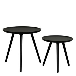 TopDesign Beitisch Set in Schwarz rund (zweiteilig)