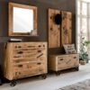 Möbel Exclusive Garderobenset im Loft Design Mangobaum Recyclingholz (fünfteilig)