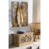 Möbel Exclusive Vintage Design Garderobe aus Mangobaumholz Sandfarben massiv (dreiteilig)