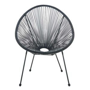 iMöbel String Gartenstühle in Schwarz Kunststoff und Metall (2er Set)