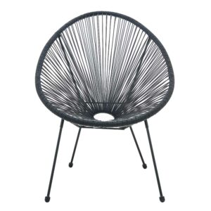 iMöbel String Gartenstühle in Schwarz Kunststoff und Metall (2er Set)