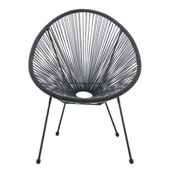 iMöbel String Gartenstühle in Schwarz Kunststoff und Metall (2er Set)