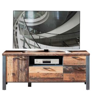 BestLivingHome TV Board in Altholz Optik und Anthrazit Loft Design