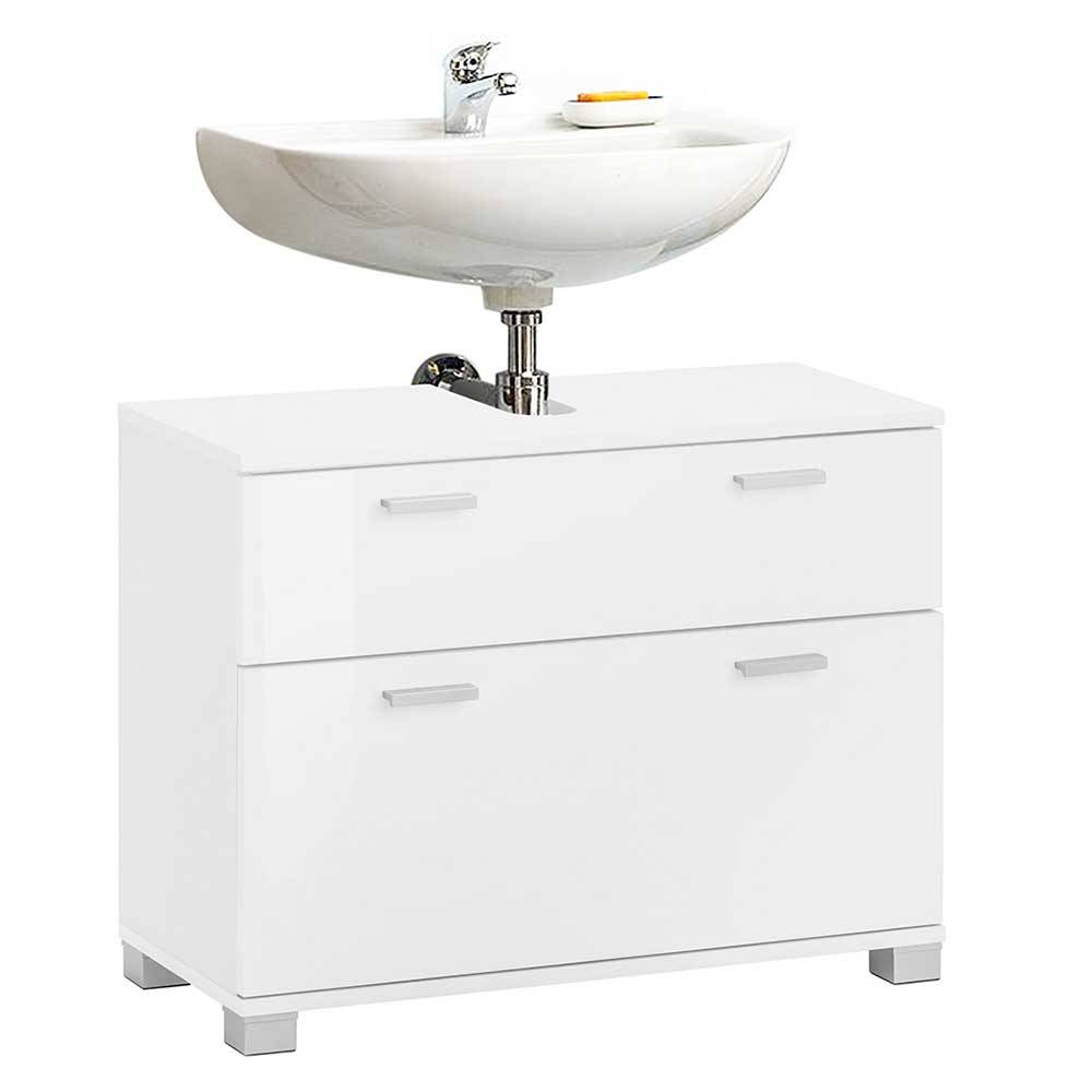 Möbel4Life Waschbeckenunterschrank weiß Hochglanz modernem Design