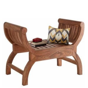 Möbel4Life Sitzhocker aus Akazie Massivholz Armlehnen