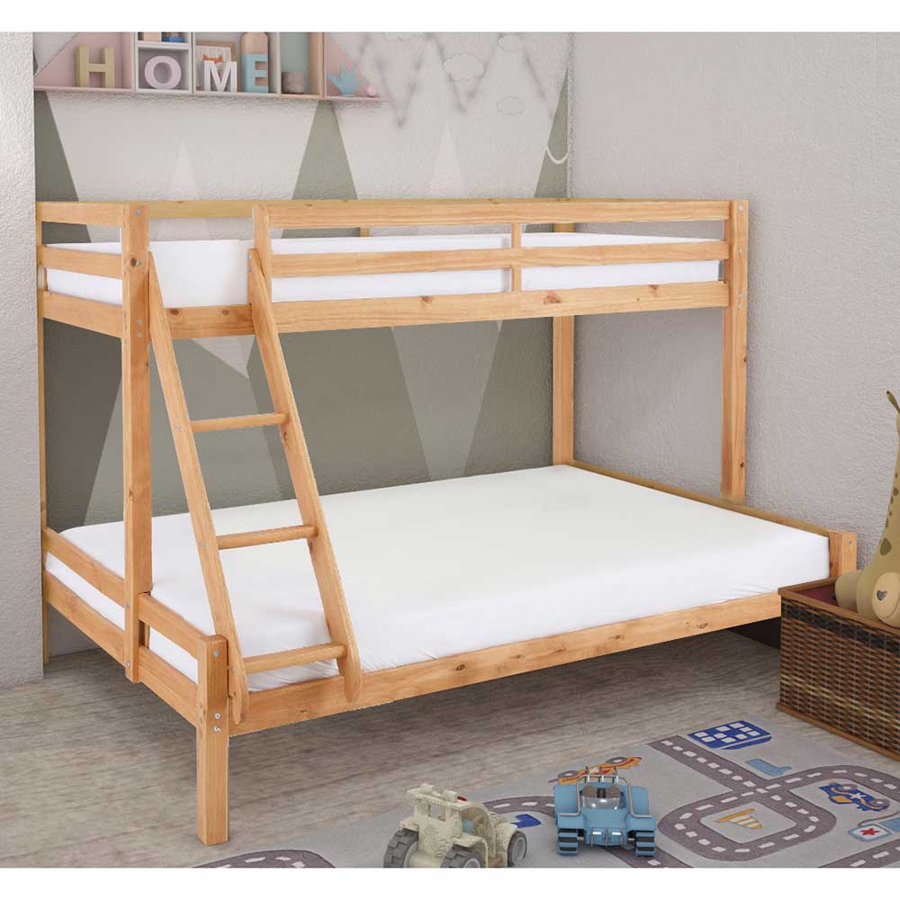 Möbel4Life Kinderzimmer Stockbett aus Kiefer Massivholz 142 cm hoch