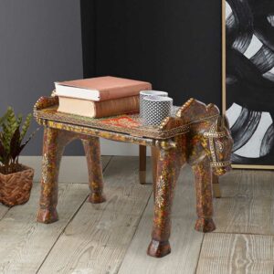 Möbel4Life Pferd Hocker aus Mangobaum Massivholz orientalischen Stil