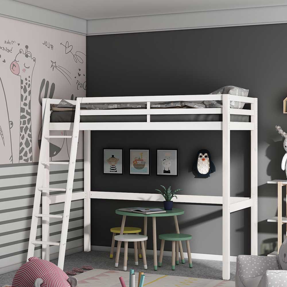 Möbel4Life Kinderzimmer Bett 175 cm hoch Kiefer Massivholz