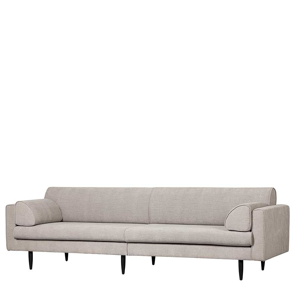 Basilicana Sofa in Sand Beige - Dreisitzer Vierfußgestell aus Metall