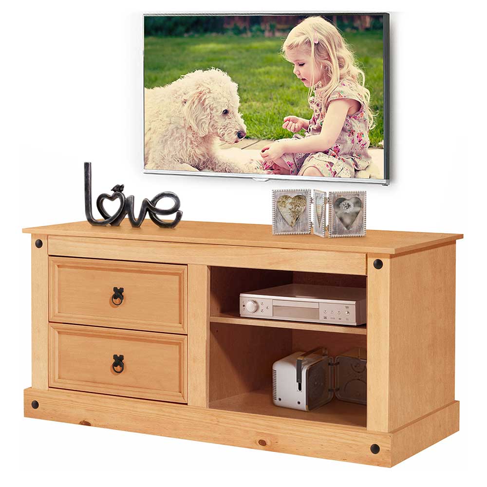 Möbel4Life Fernsehmöbel aus Kiefer Massivholz Landhausstil
