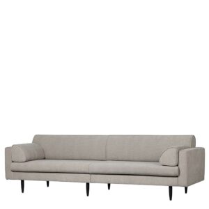 Basilicana Dreisitzer Sofa in Beigegrau mit Armlehnen Vierfußgestell aus Metall