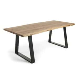 4Home Baumkanten Tisch aus Akazie Massivholz und Stahl Loft Design