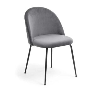 4Home Retro Stühle in Grau Samt 48 cm Sitzhöhe (4er Set)