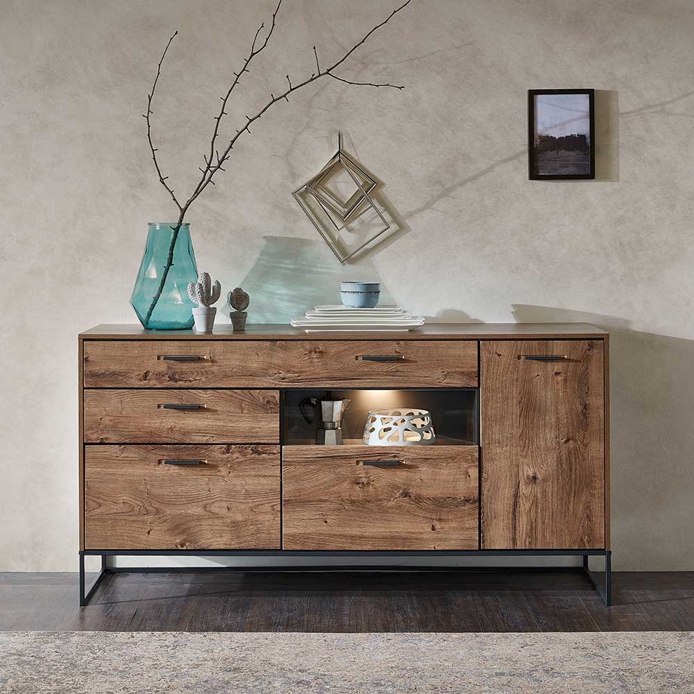 BestLivingHome Design Sideboard in Eiche dunkel Optik 175 cm breit