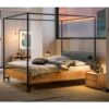 TopDesign Modernes Himmelbett im Industry und Loft Stil 200 cm hoch
