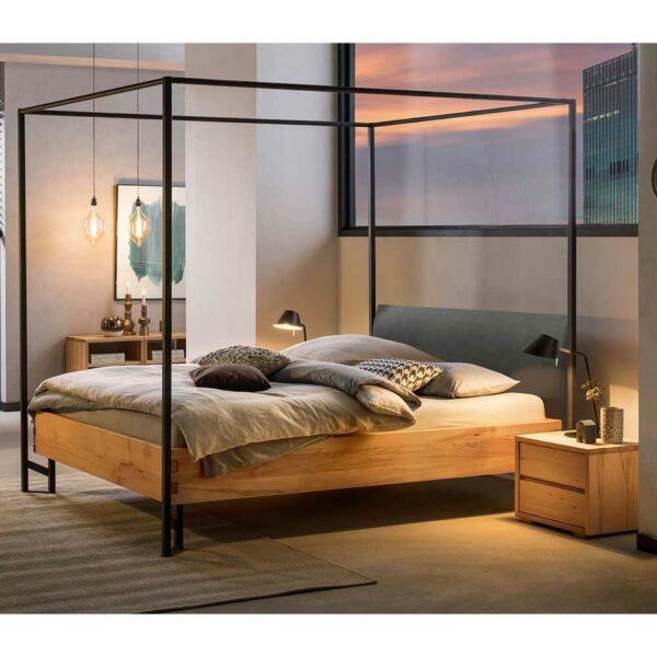 TopDesign Modernes Himmelbett im Industry und Loft Stil 200 cm hoch