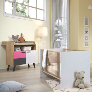 TopDesign Kinderzimmermöbel Set mehrfarbig Wechselfront Bett 70x140 cm (zweiteilig)