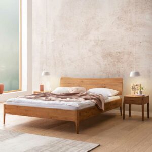 TopDesign Franzoesisches Bett aus Wildeiche Massivholz 140x200 cm