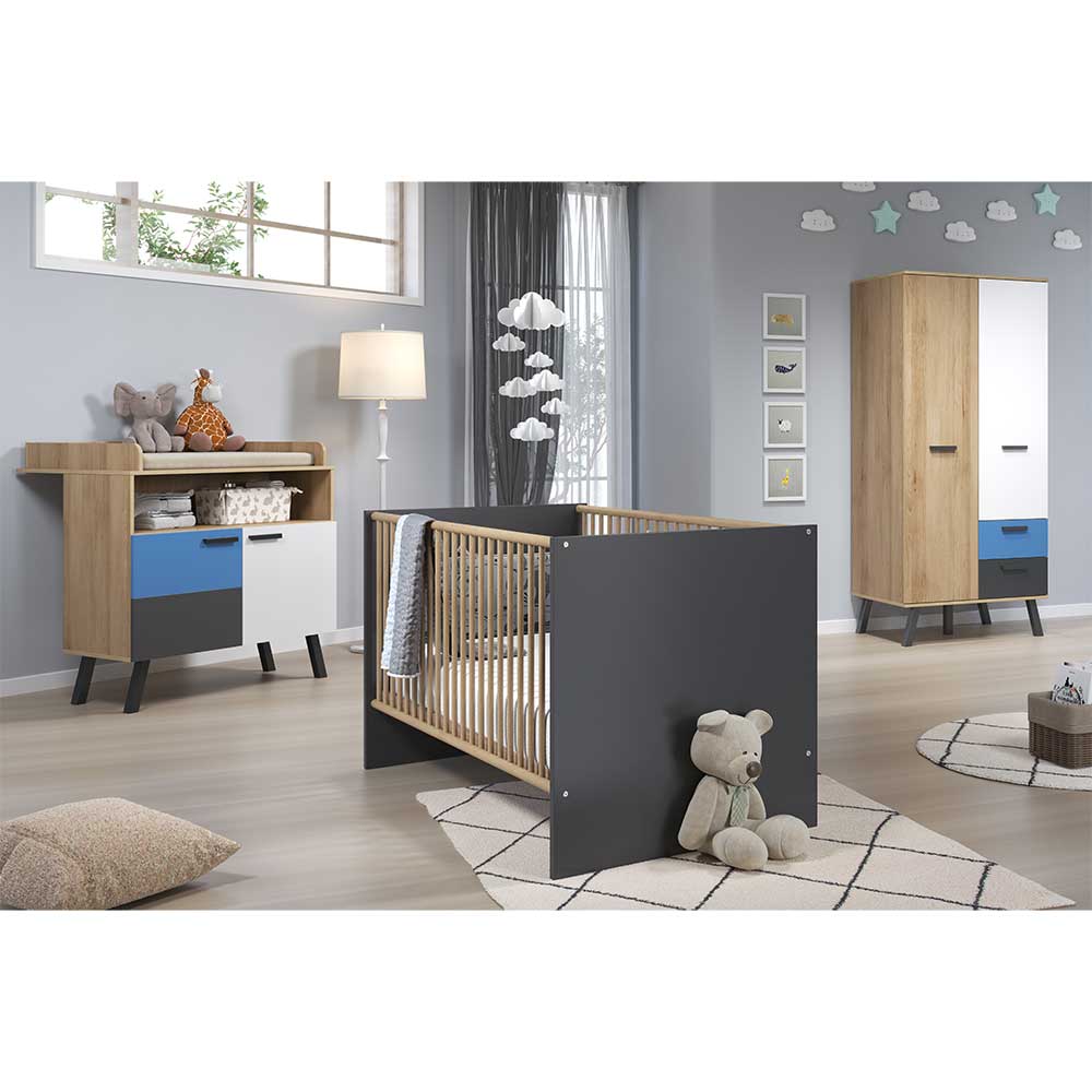 TopDesign Babyzimmer Set 3-teilig modern mehrfarbig 190 cm hoch (dreiteilig)