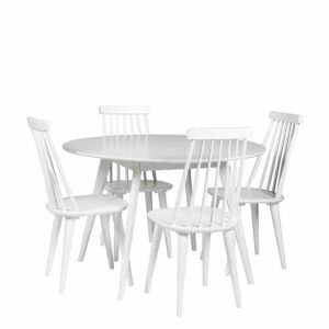 TopDesign Essgruppe mit rundem Tisch skandinavisch Weiß (fünfteilig)
