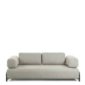 4Home Zweisitzer Sofa in Beige Stoff Armlehnen