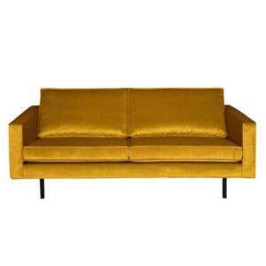 Basilicana Retro Couch in Gelb Samtbezug