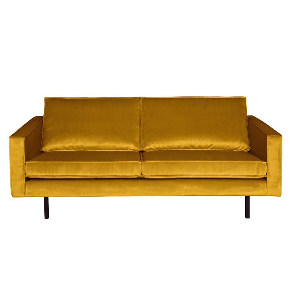 Basilicana Retro Couch in Gelb Samtbezug