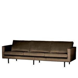 Basilicana Retro Sofa in Taupe Samtbezug