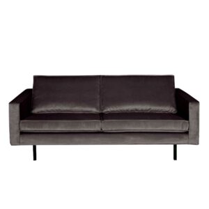 Basilicana Retro Sofa in Anthrazit Samtbezug