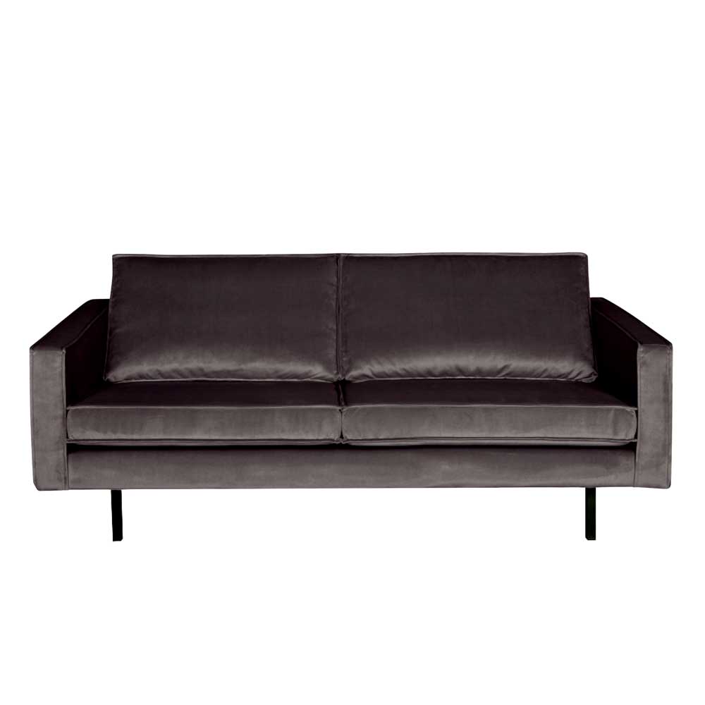 Basilicana Retro Sofa in Anthrazit Samtbezug