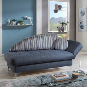 Brandolf Klappcouch in Blau und Braun gestreift Made in Germany