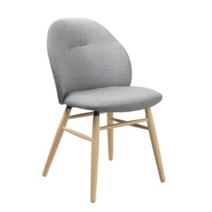 TopDesign Stuhl Esszimmer im Skandi Design Webstoff und Massivholz