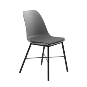 TopDesign Schalenstuhl Set in Grau und Schwarz 47 cm Sitzhöhe (2er Set)