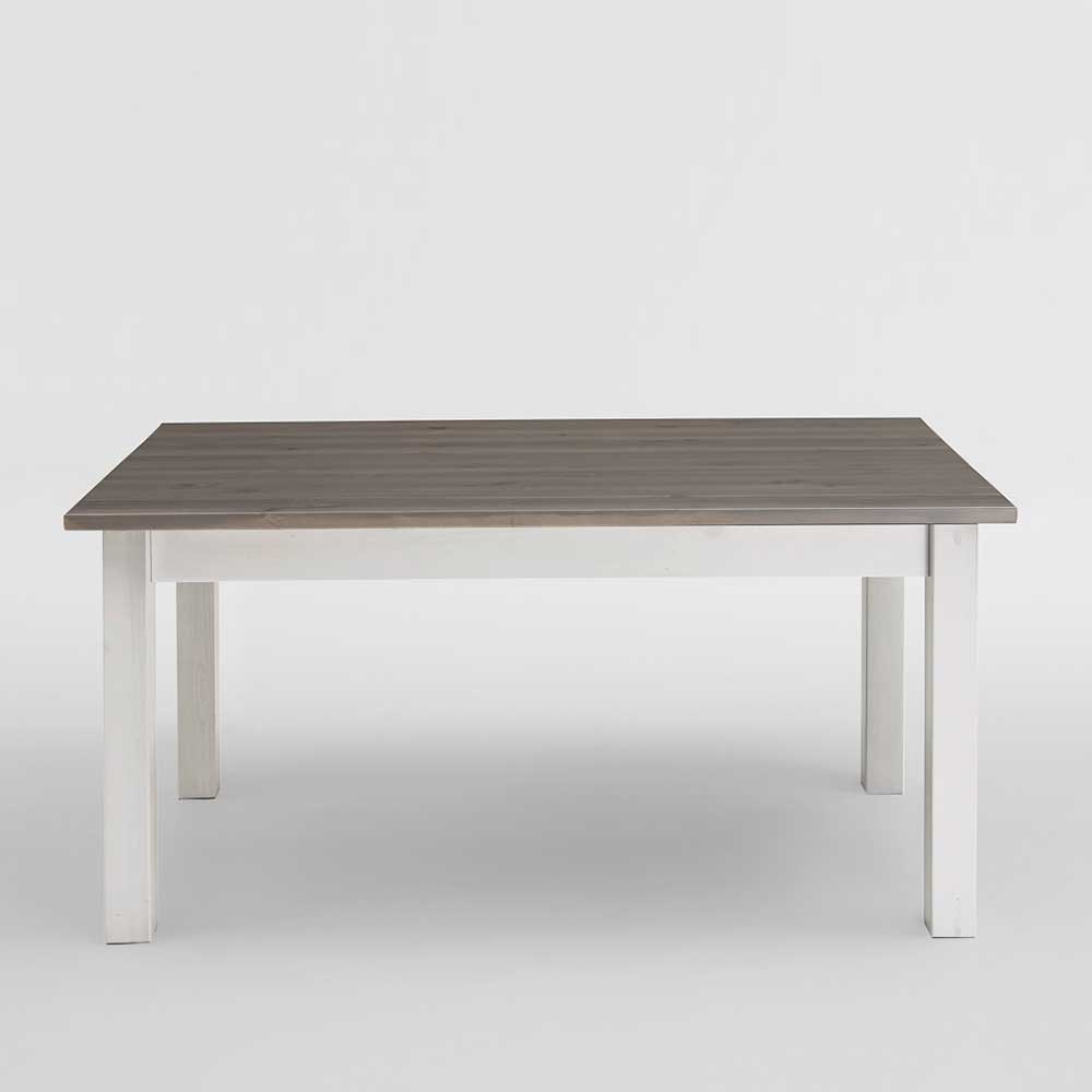 Life Meubles Tisch in Weiß Grau Kiefer Massivholz