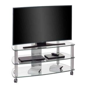 Müllermöbel TV Rack aus Glas Rollen