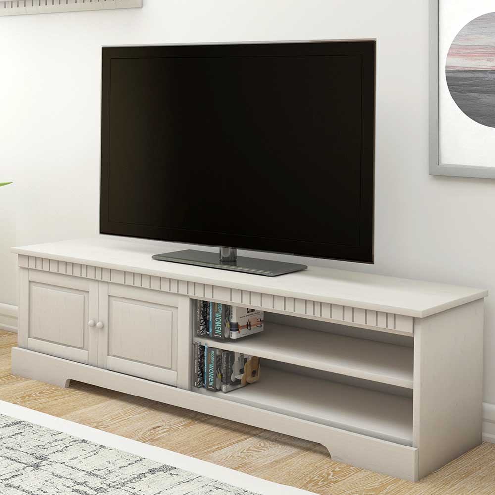 Möbel4Life Fernseh Unterschrank im weißen Landhausstil 162 cm breit