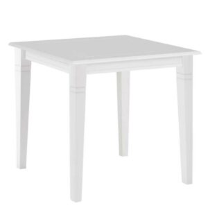 Möbel4Life Weißer Tisch aus Kiefer Massivholz quadratischer Tischplatte